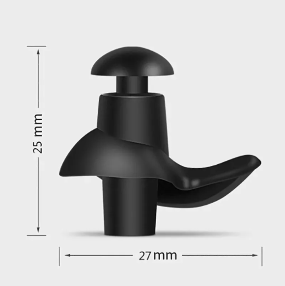 Tapones Para Oidos De Silicona Surf, Natacion o Kite. Color Negro-2