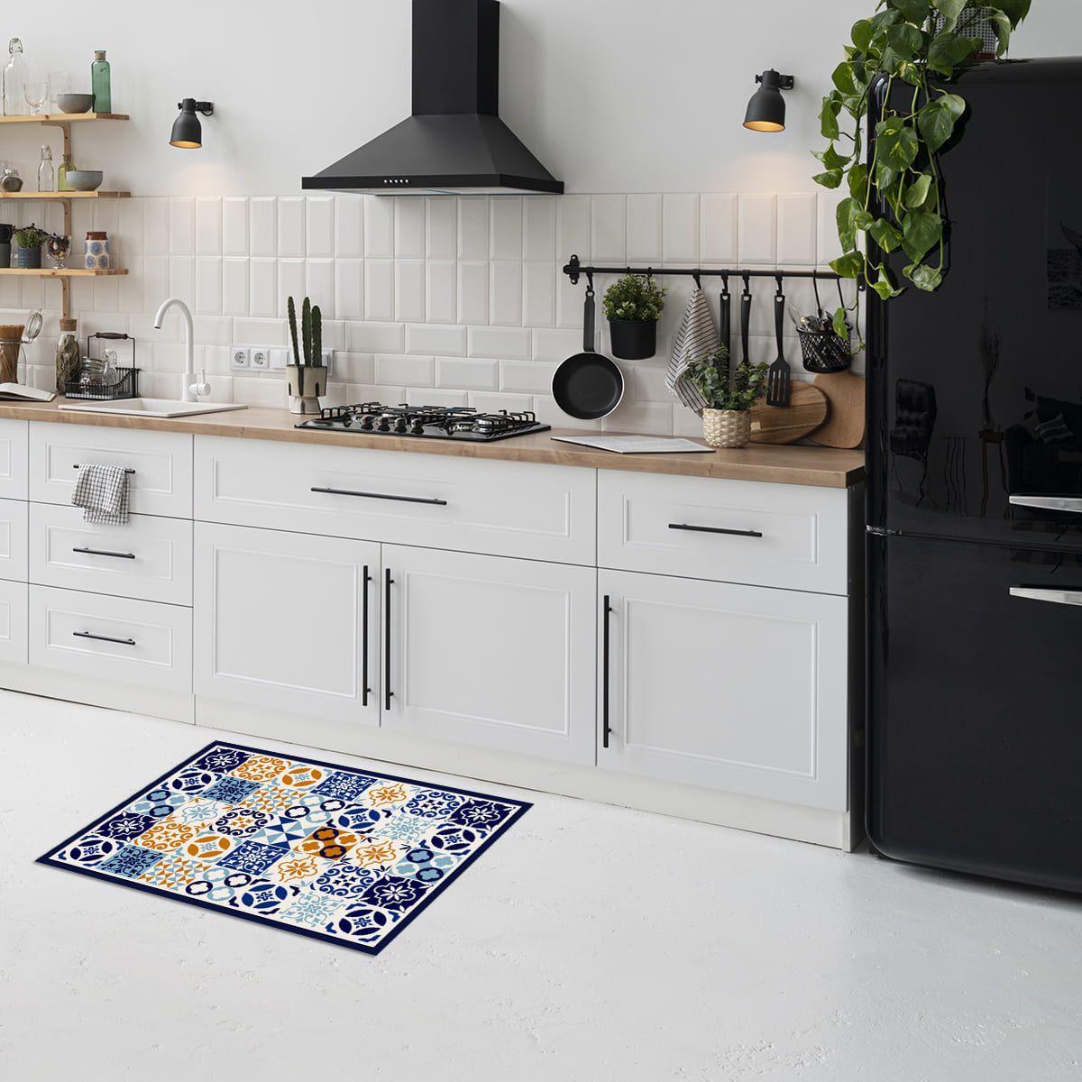 Alfombra Vinílica Cocina Baldosa Mediterránea 70x140cm-3