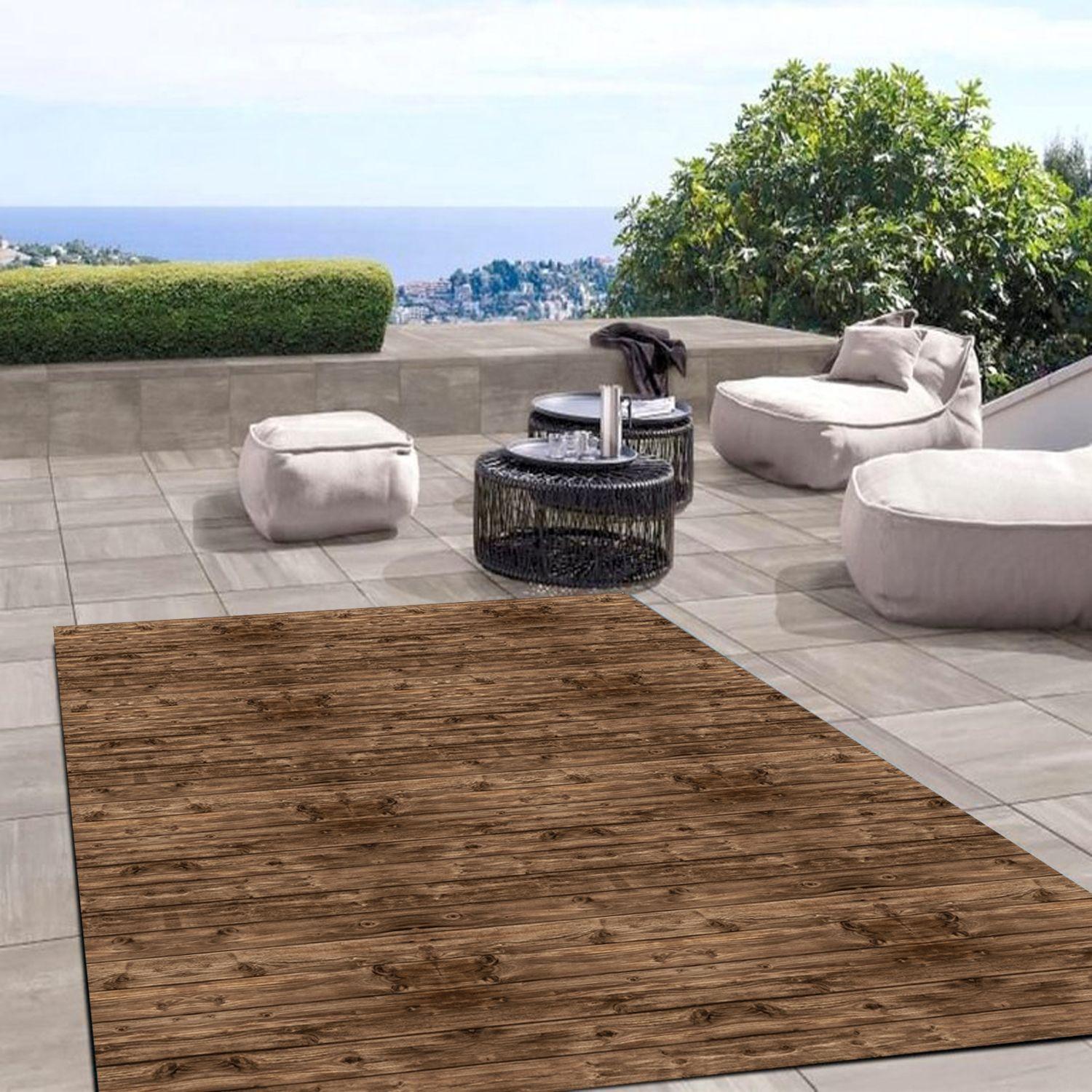 Alfombra Vinílica  Madera Rústica Nogal 70x140 cm-1