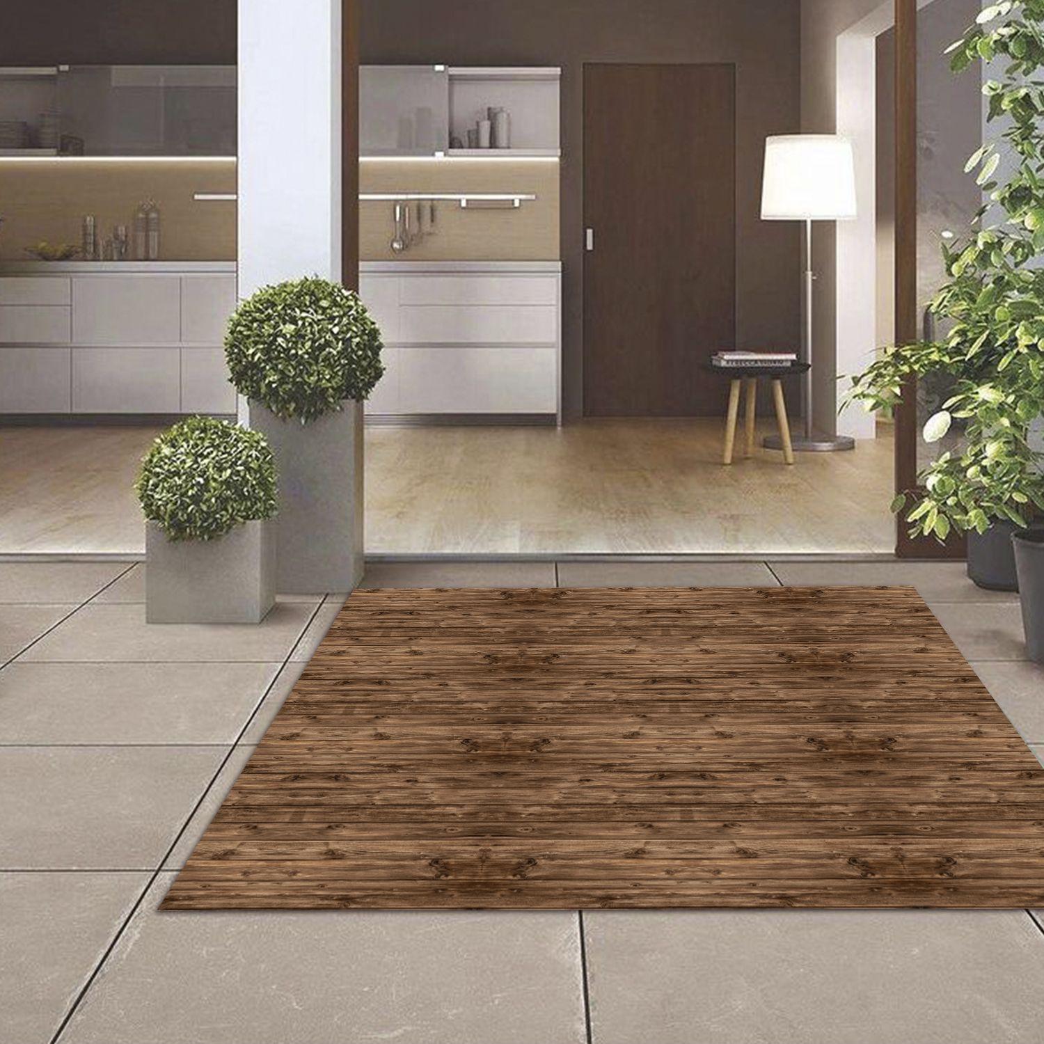 Alfombra Vinílica  Madera Rústica Nogal 70x140 cm-8