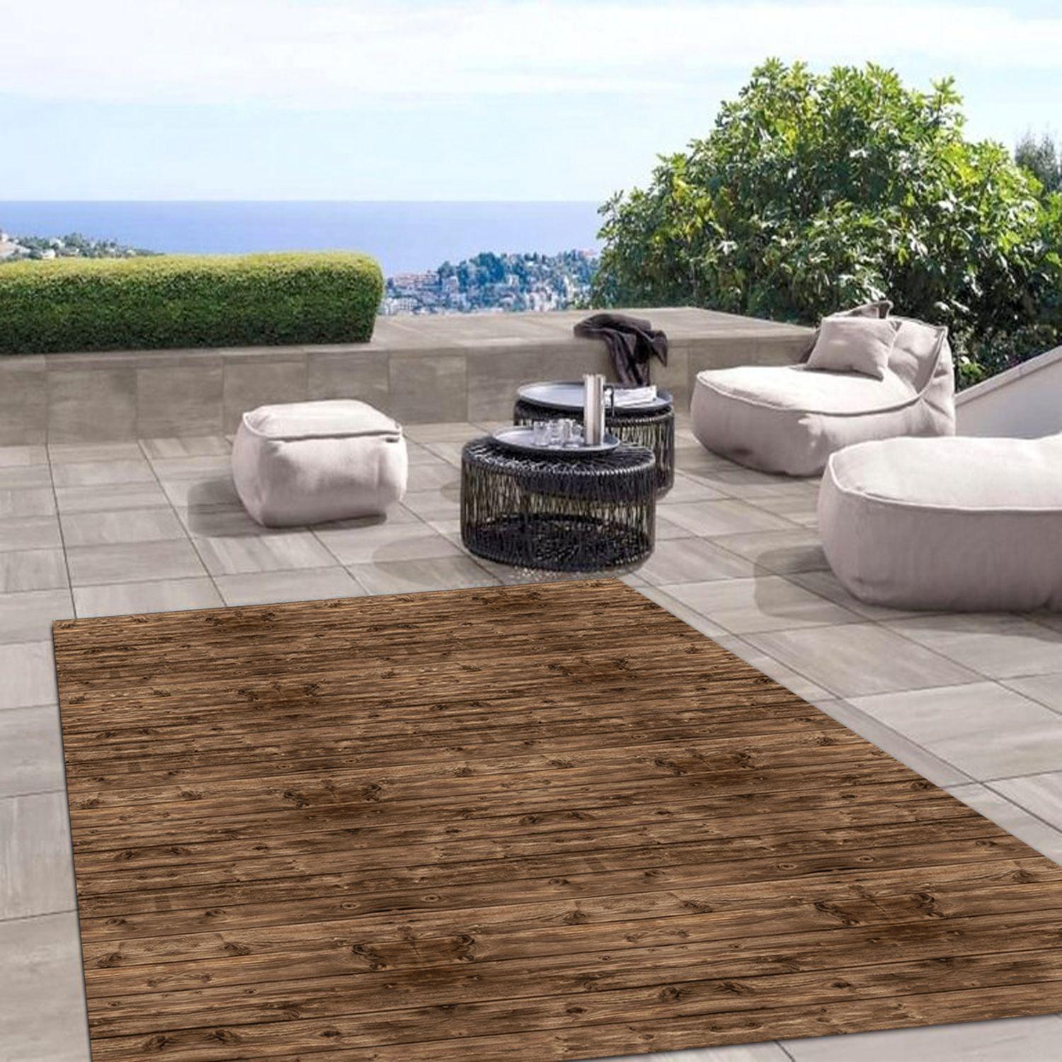 Alfombra Vinílica  Madera Rústica Nogal 70x140 cm-9