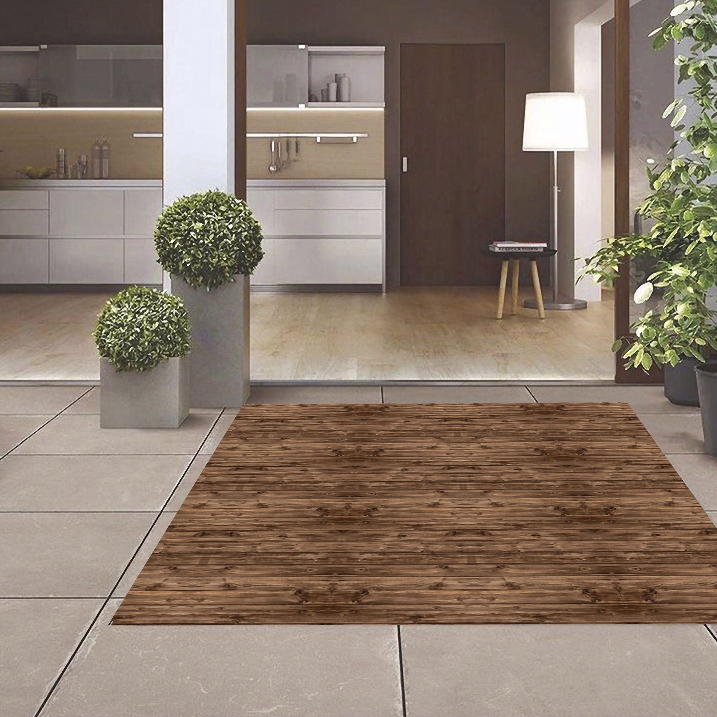 Alfombra Vinílica  Madera Rústica Nogal 70x140 cm-2
