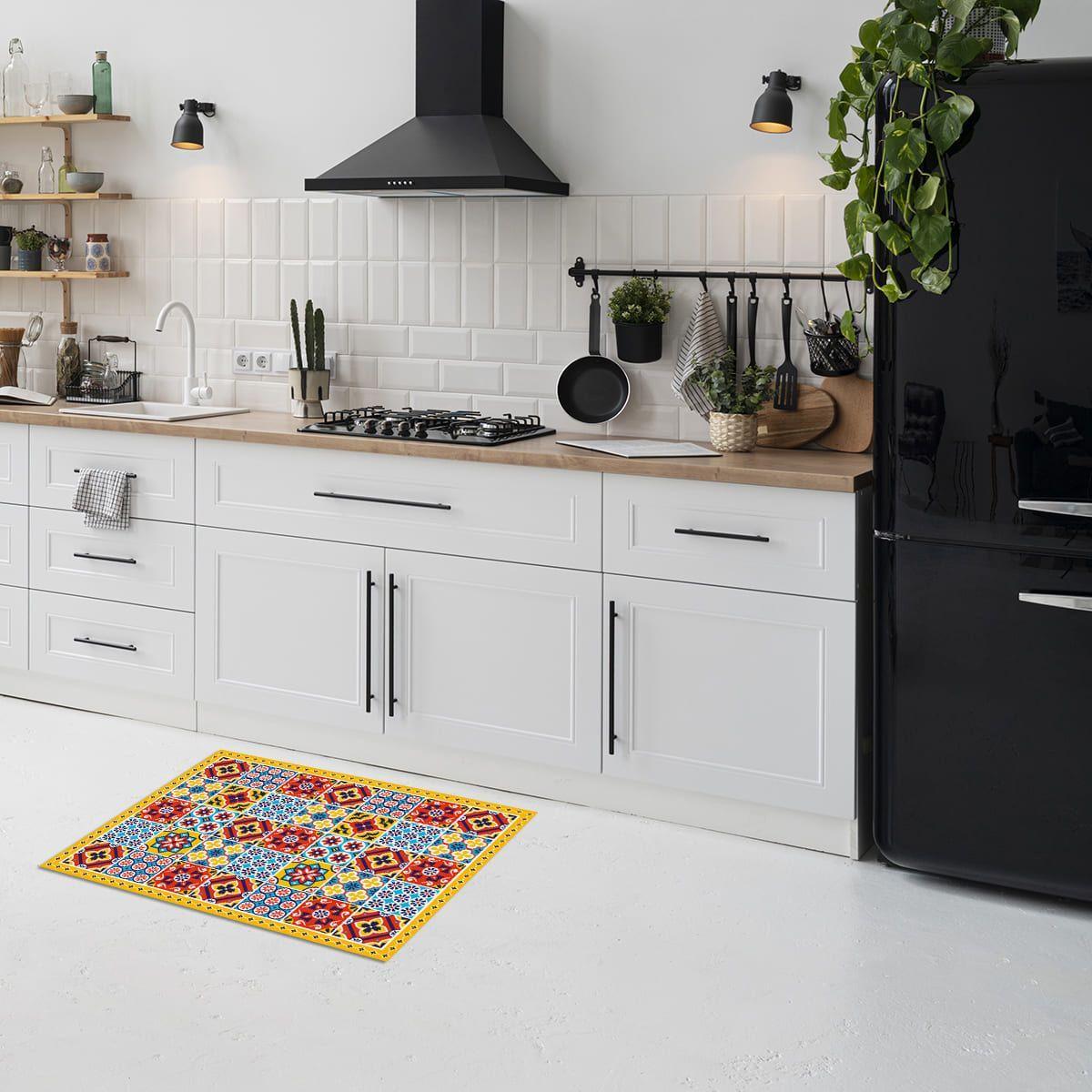 Alfombra Vinílica Cocina Baldosa Portuguesa 140x160cm-3