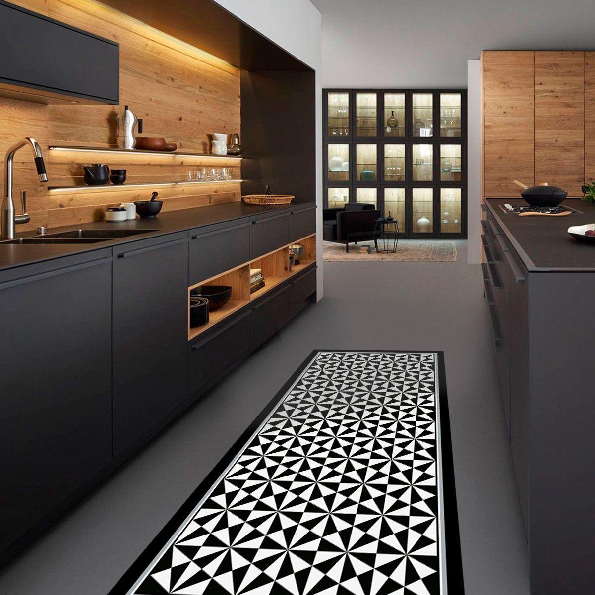Alfombra Vinílica Living  Pirámide Black 140x220 cm-4