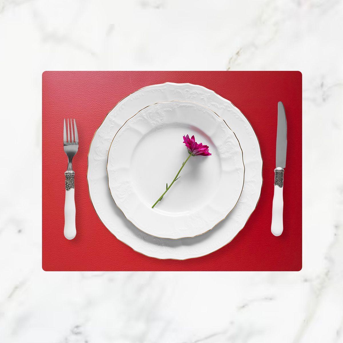 Set 4 Individuales De Mesa Ecocuero Warrior Rojo-1