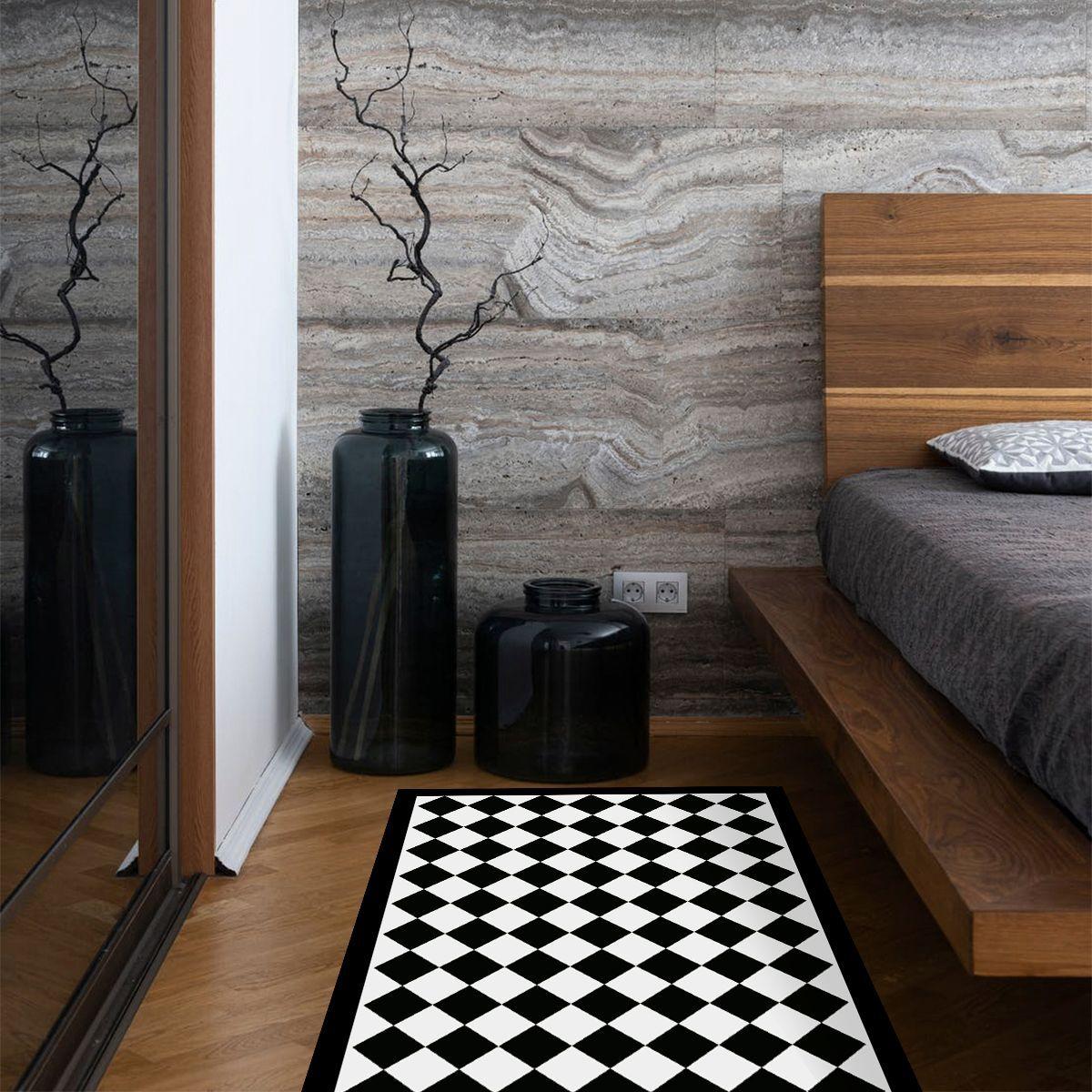Alfombra 50x70 cm Vinílica Rombo Dama Antideslizante-2