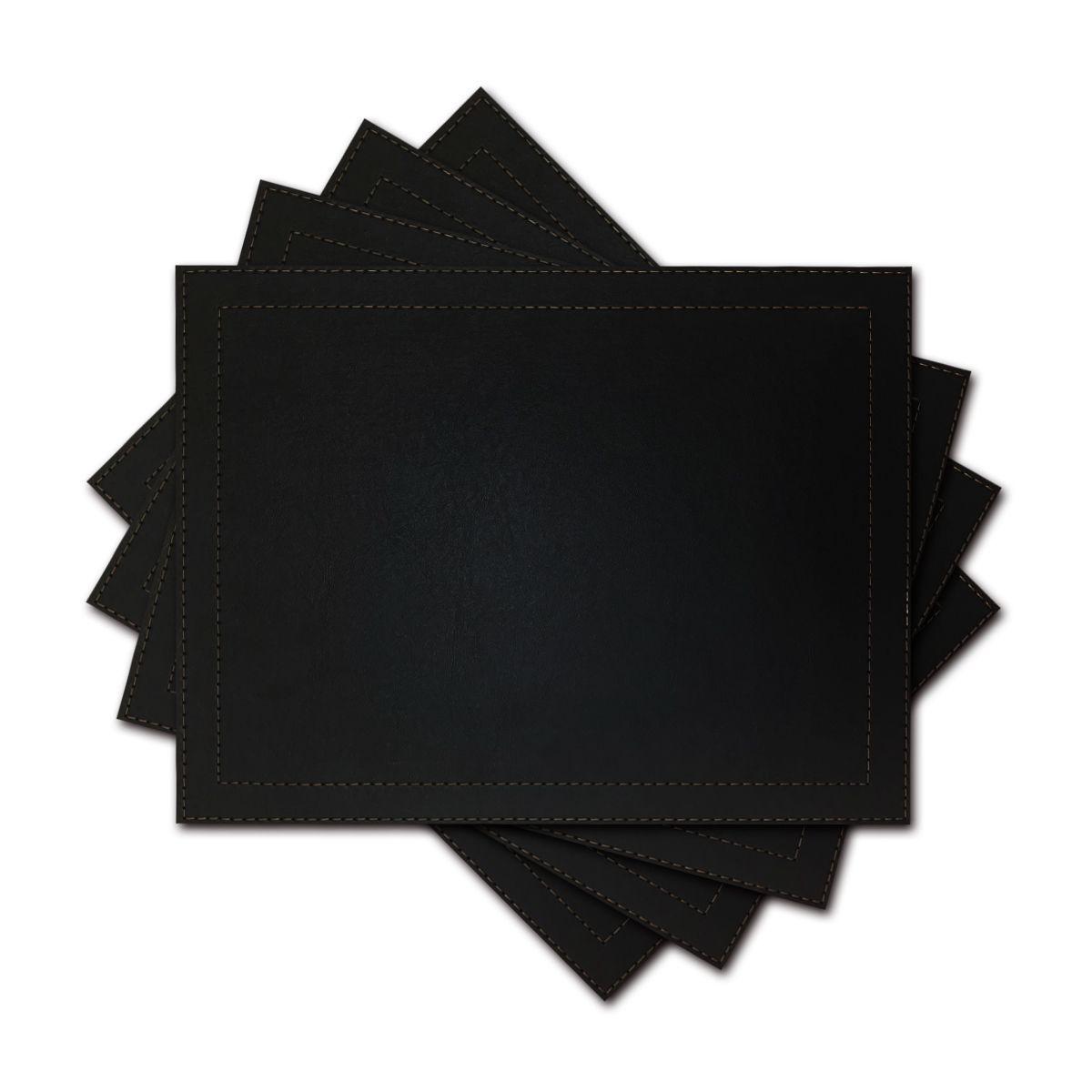 Set 4 Individuales Negro Rectangular-1