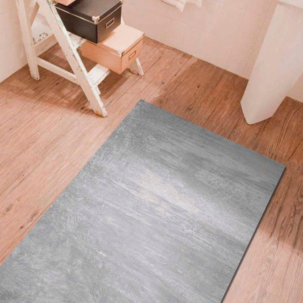 Alfombra Vinílica Baño Cocina Cemento Gris 70x100 cm-2