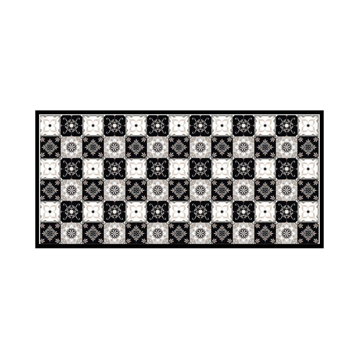 Alfombra Vinílica Cocina Baldosa Clásica Gris 140x180cm-7