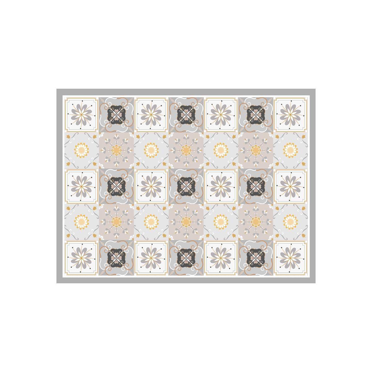 Alfombra Vinílica Cocina Baldosa Amarilla 140x180 cm-0