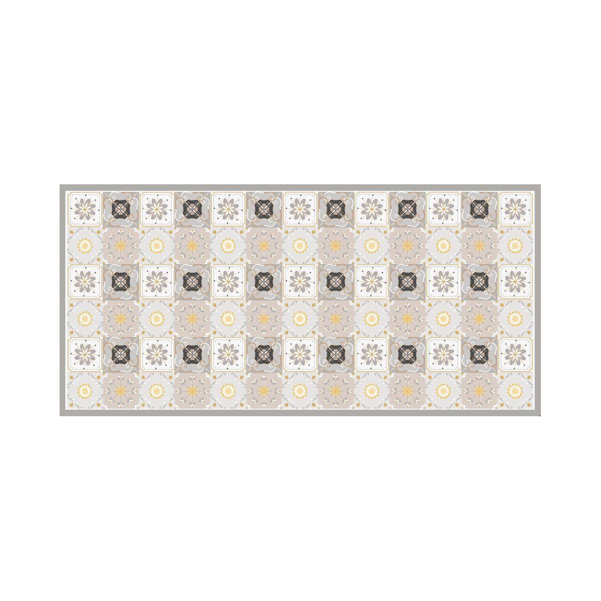 Alfombra Vinílica Cocina Baldosa Amarilla 140x180 cm-1