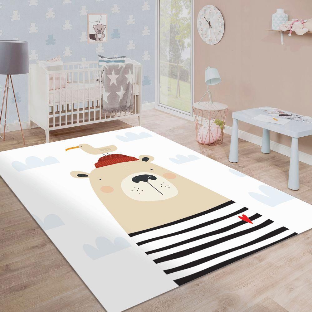 Alfombra Vinílica Infantil Oso Marinero 110x140 cm-3