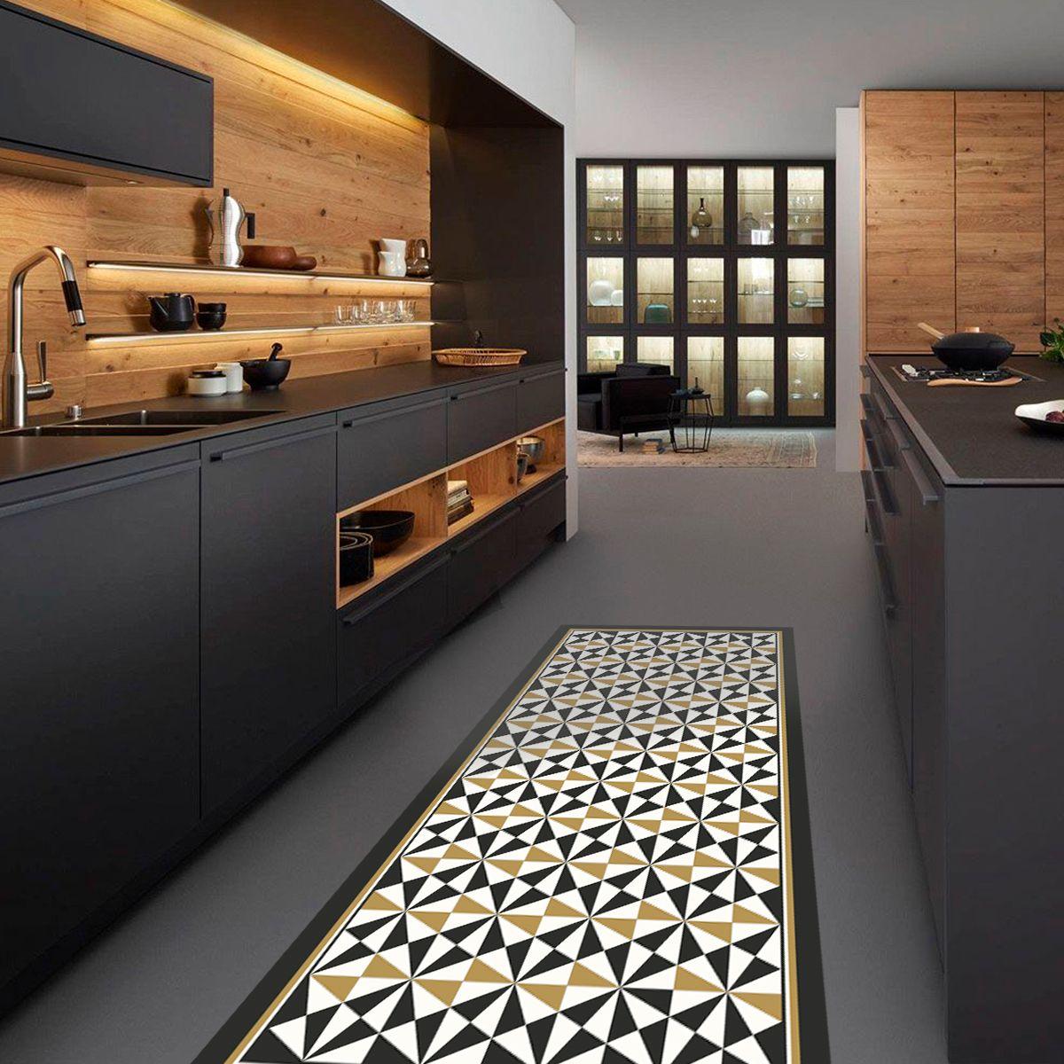 Alfombra Vinílica Living  Pirámide Black Gold 50x70 cm-3