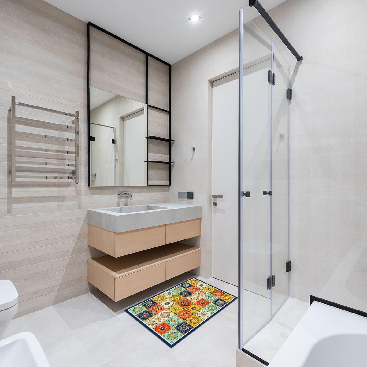 Alfombra Vinílica Baño Cocina Baldosa Venecia 50x70 cm-2