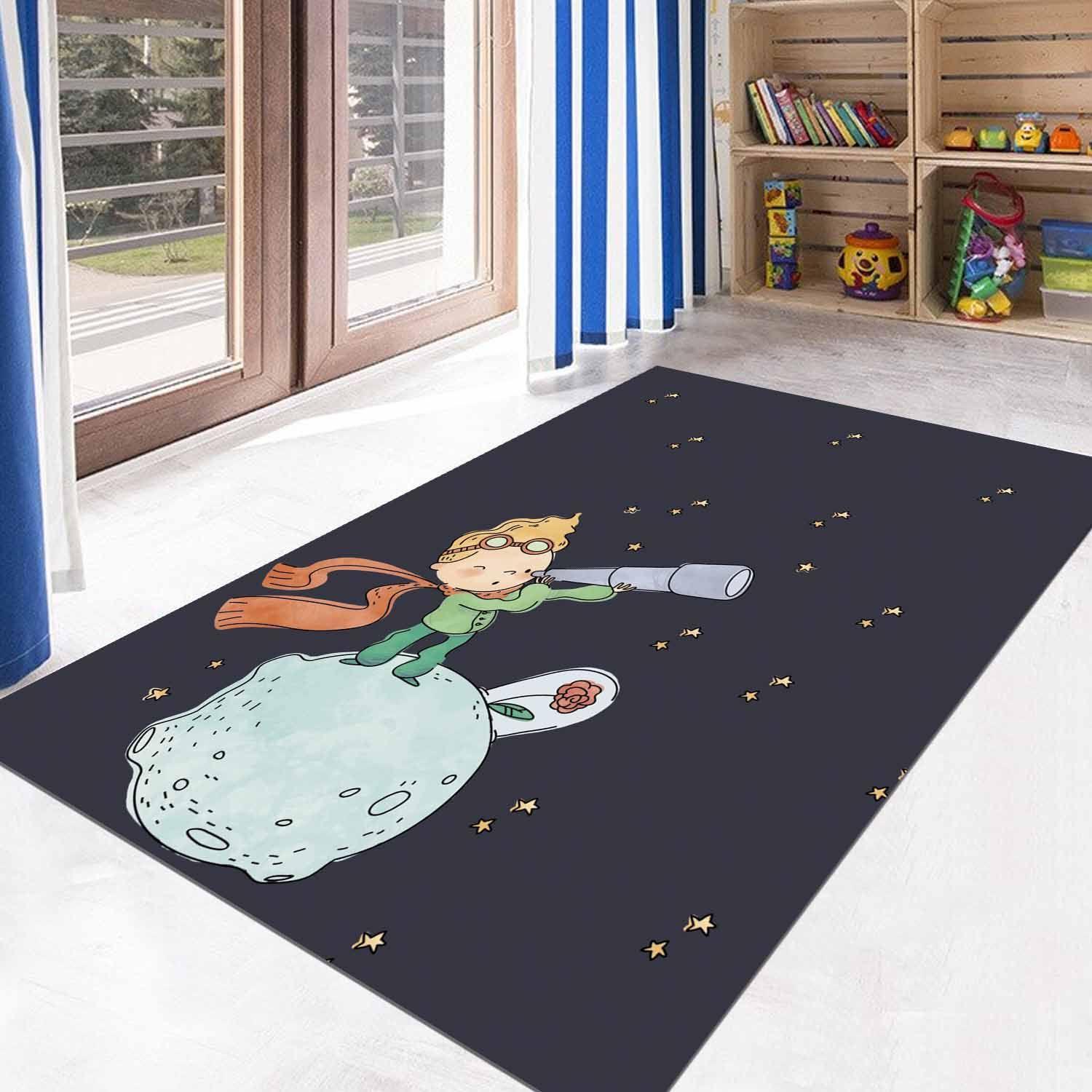 Alfombra Vinílica  El Principito  Rosa 140x220 cm-1