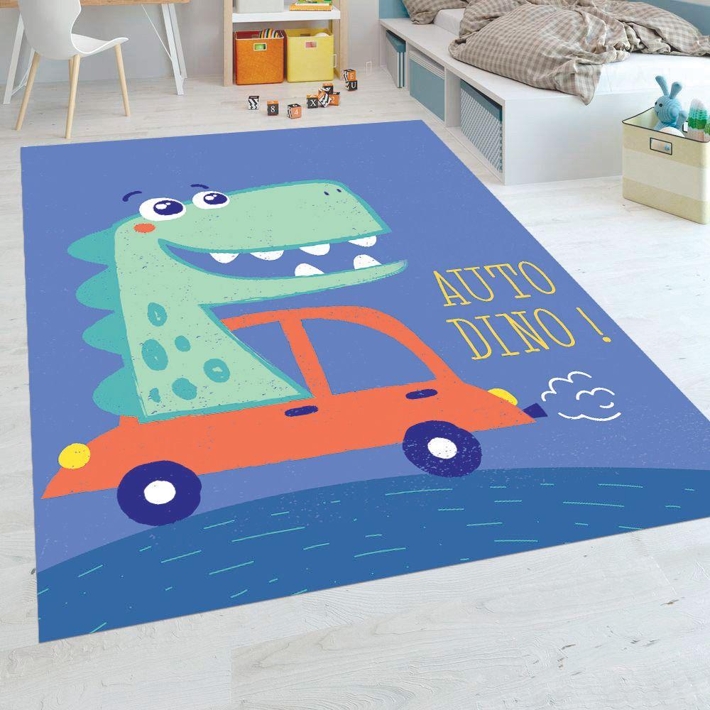 Alfombra Vinílica Infantil Auto Dino 140x220 cm-3
