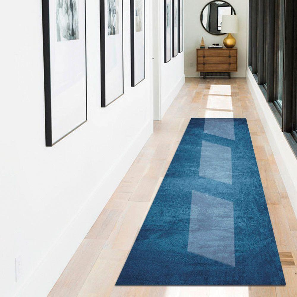 Alfombra Vinílica Baño Cocina Cemento Azul 70x100 cm-5
