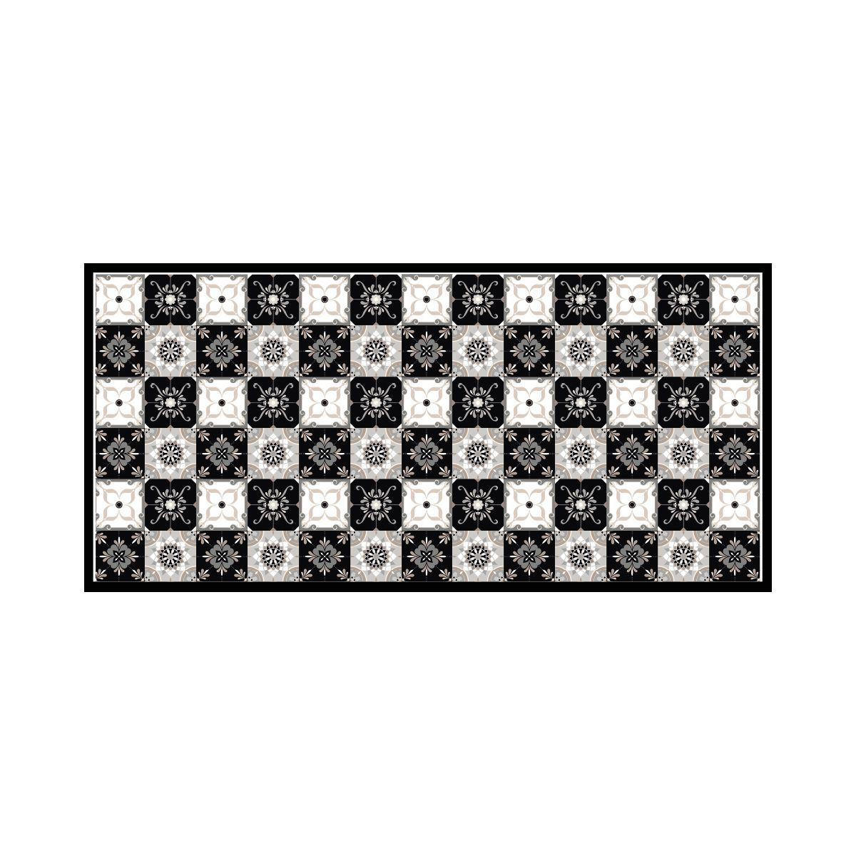 Alfombra Vinílica Cocina Baldosa Clásica Gris 70x100cm-7