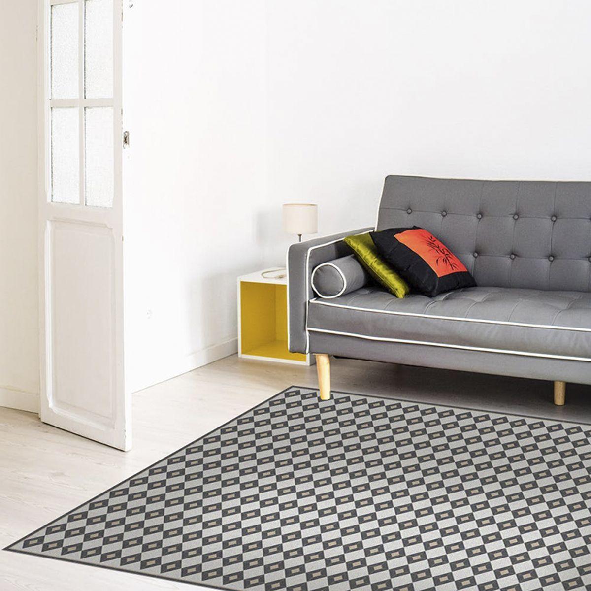 Alfombra Vinílica Living  Rombo Dama Vintage 70x140 cm-9