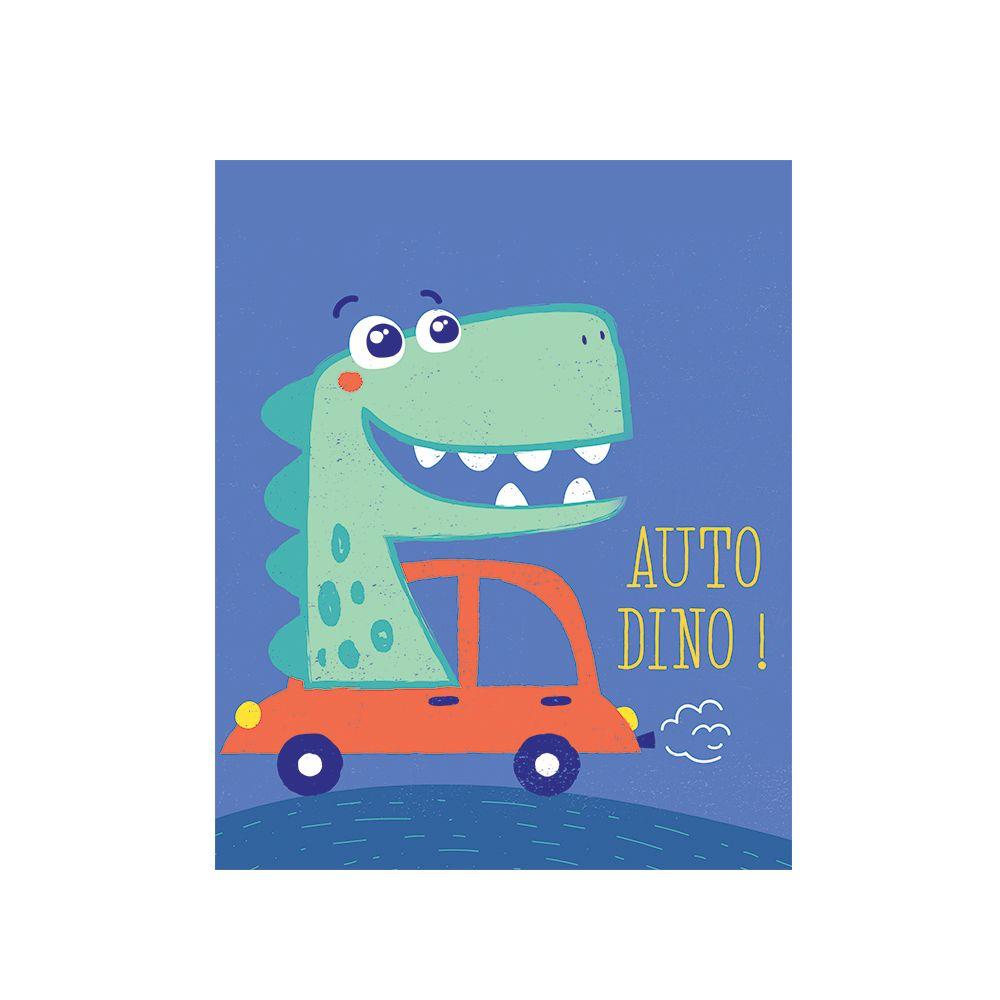 Alfombra Vinílica Infantil Auto Dino 110x140 cm-0