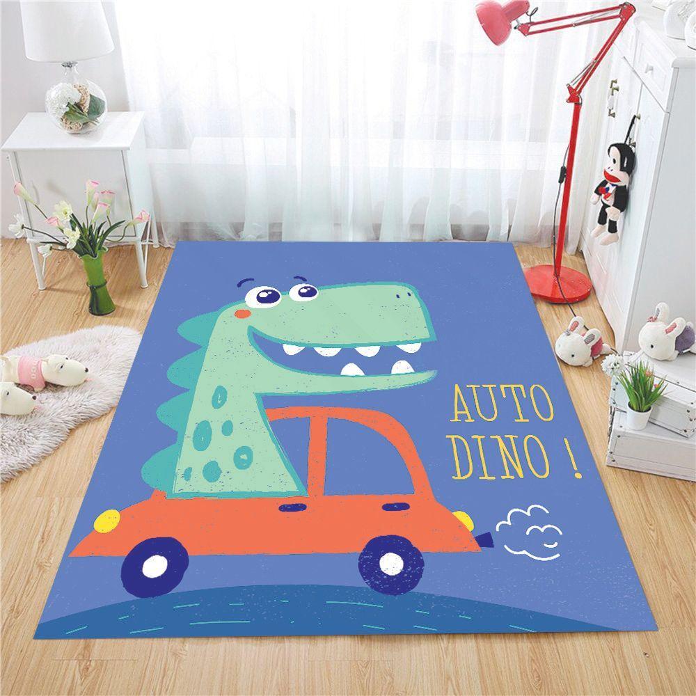 Alfombra Vinílica Infantil Auto Dino 110x140 cm-2