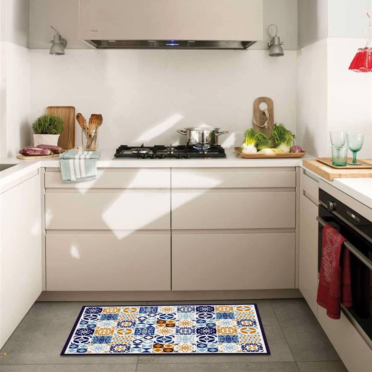 Alfombra Vinílica Cocina Baldosa Mediterránea 140x160cm-6