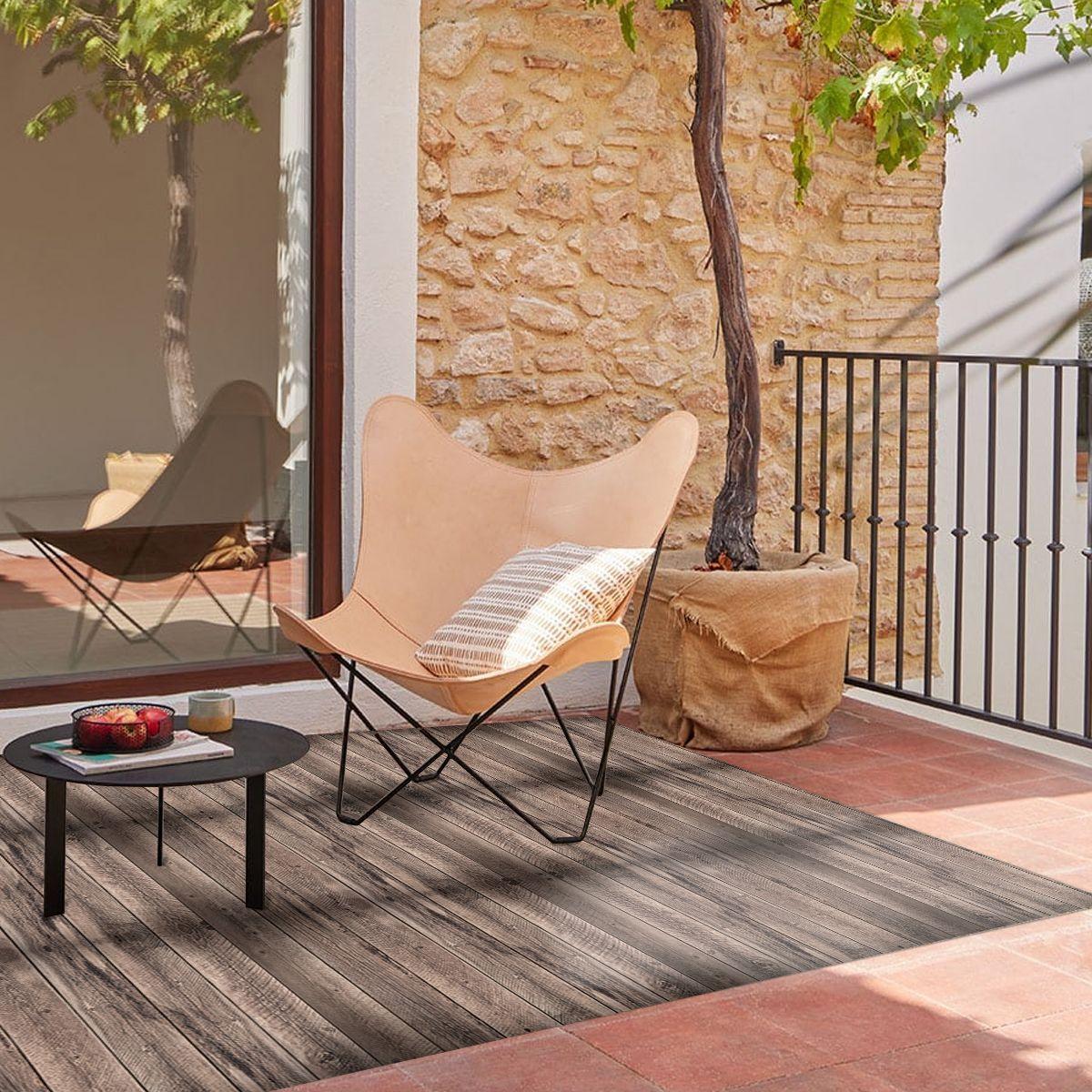 Alfombra Vinílica  Madera Rústica Red Grey 140x160 cm-5