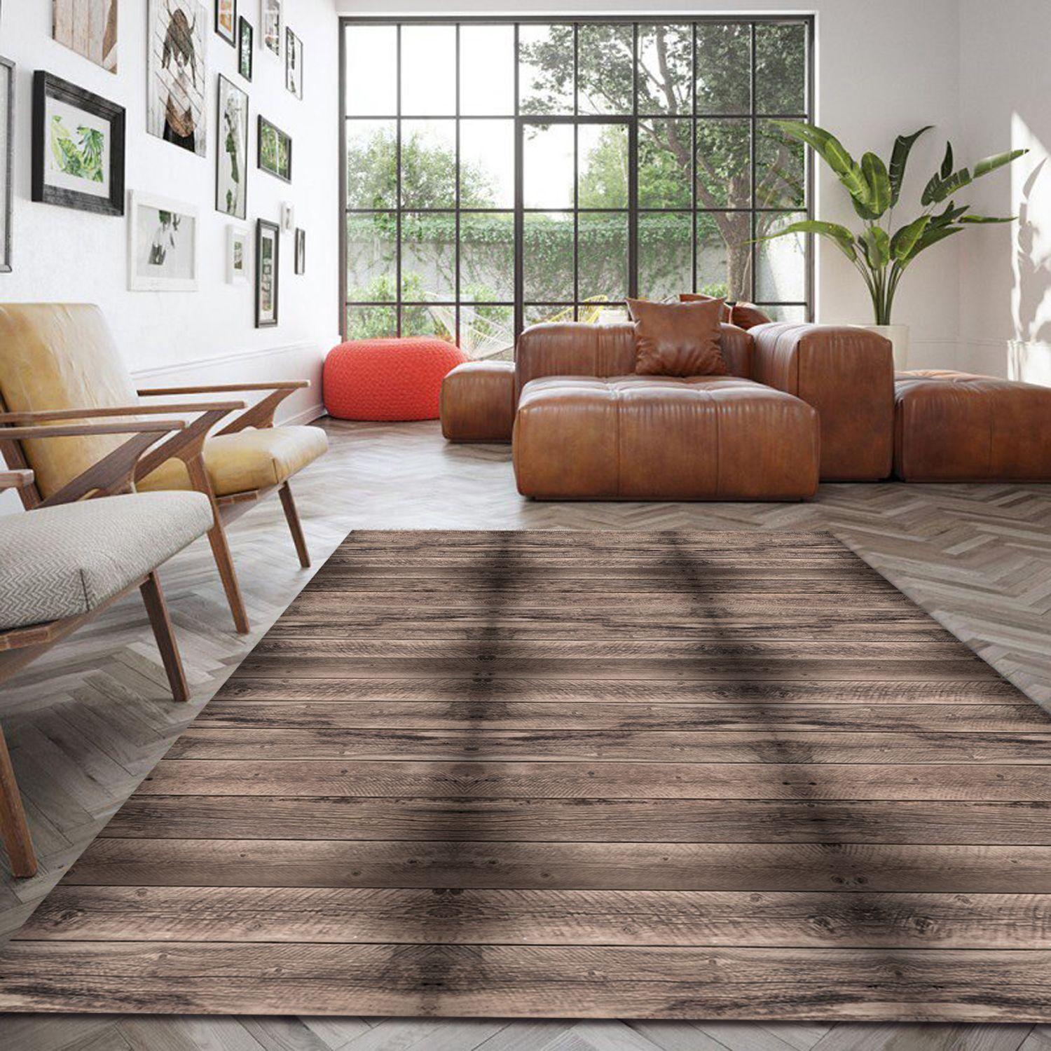 Alfombra Vinílica  Madera Rústica Red Grey 140x160 cm-7