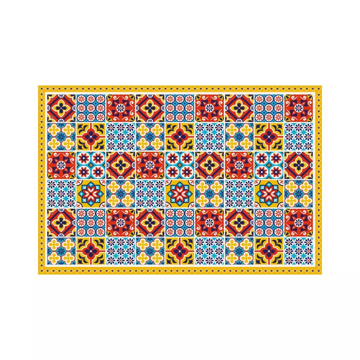 Alfombra Vinílica Cocina Baldosa Portuguesa 50x70 cm-4