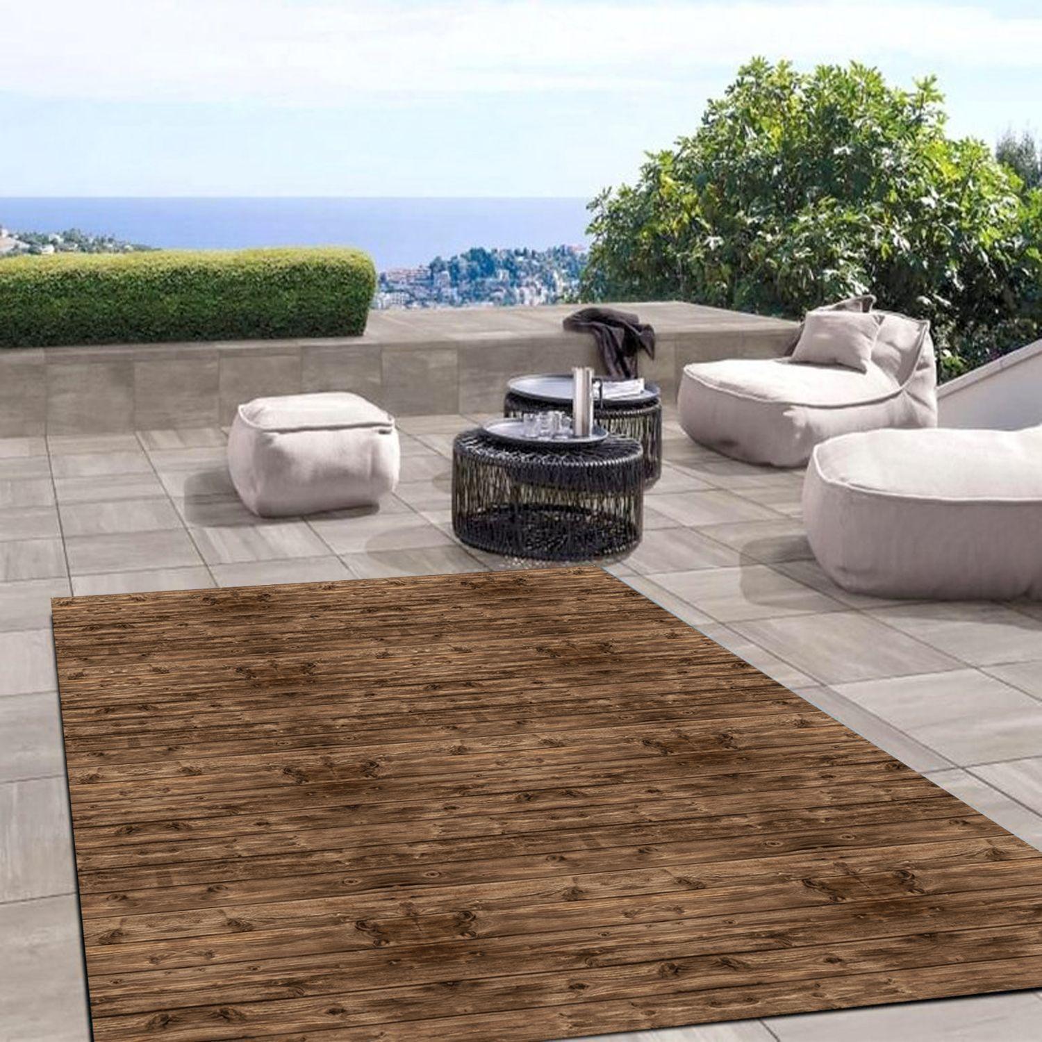 Alfombra Vinílica  Madera Rústica Nogal 140x180 cm-1