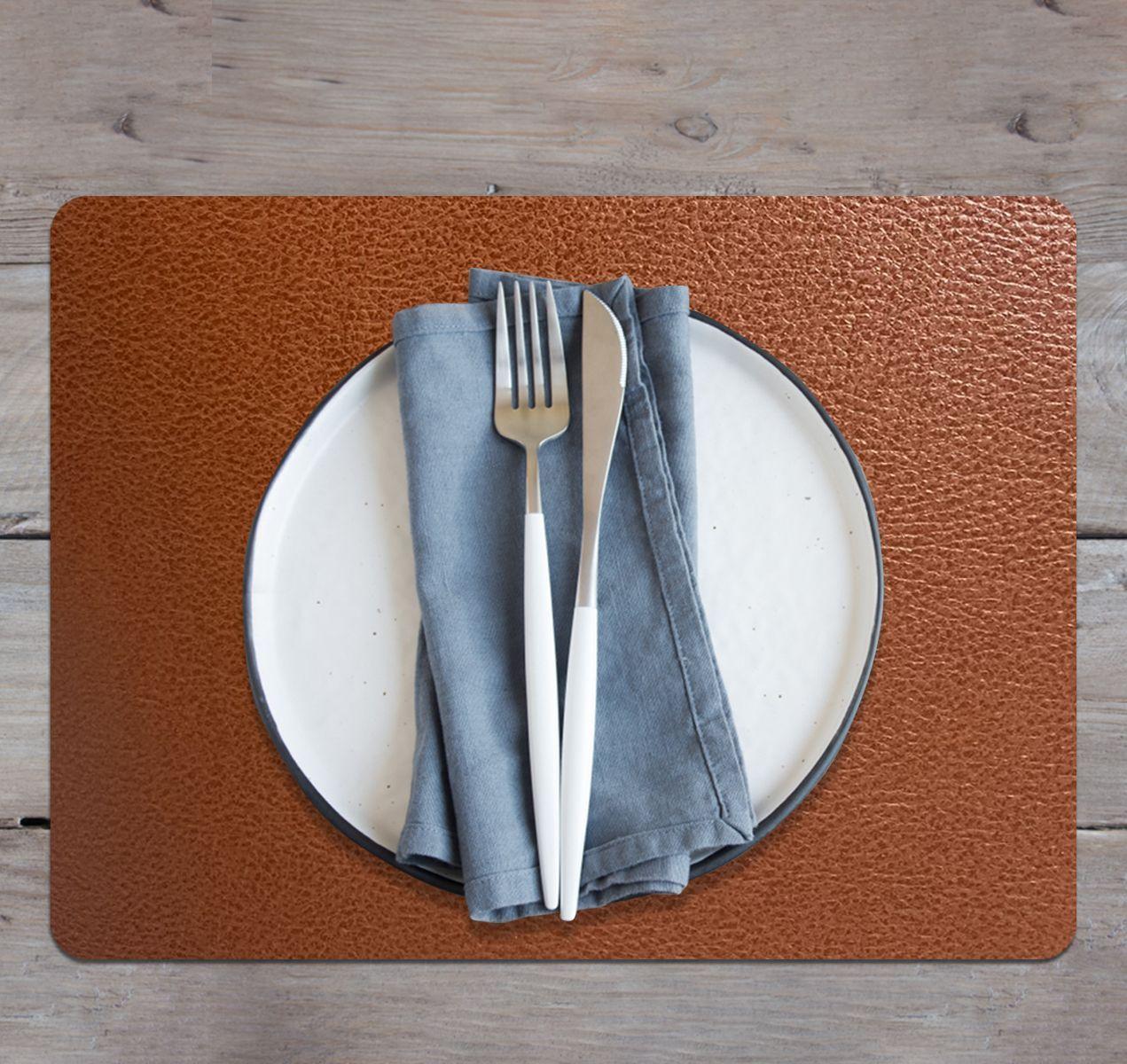 Set de 6 Individuales Novo Cuero Brown Marble-2
