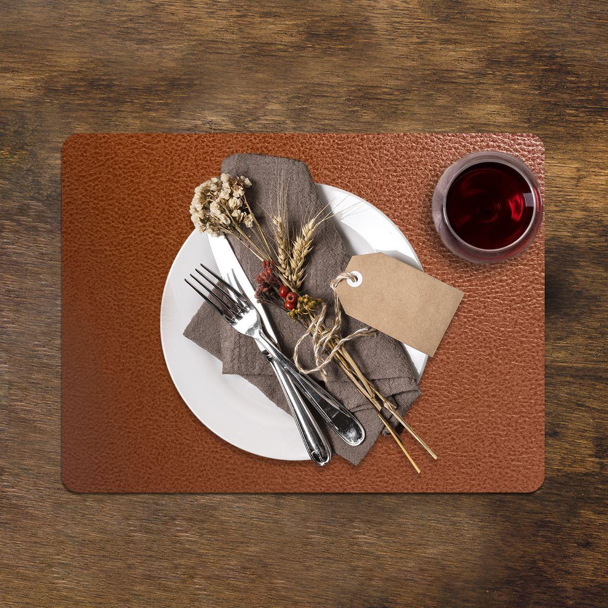 Set de 6 Individuales Novo Cuero Brown Marble-3