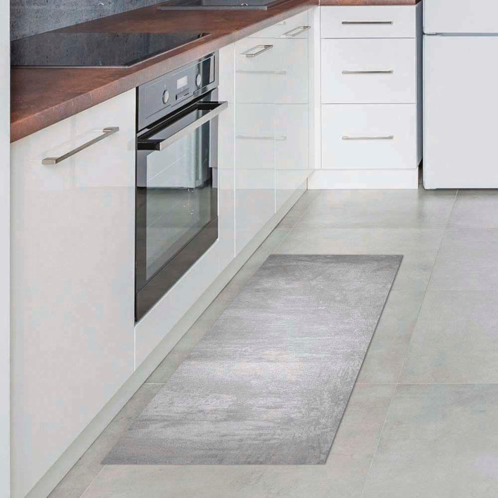Alfombra Vinílica Baño Cocina Cemento Gris 140x220 cm-4