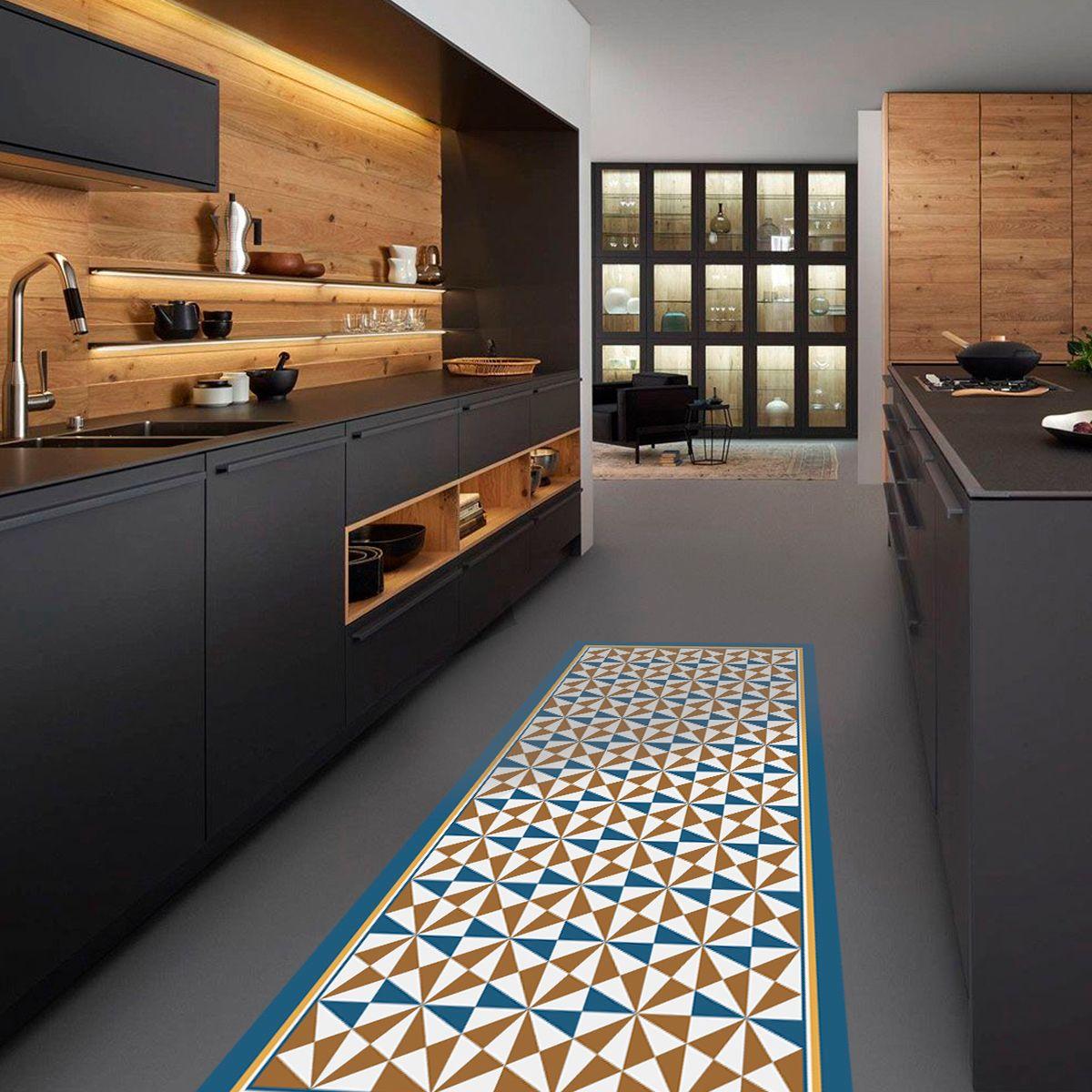 Alfombra Vinílica Living  Pirámide Ocean 70x140 cm-3
