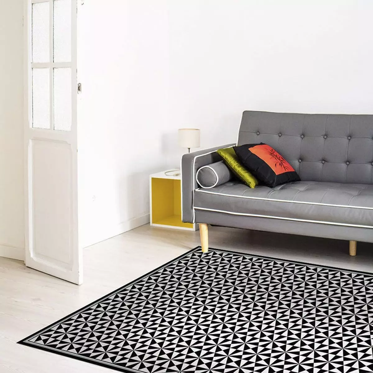 Alfombra Vinílica Living  Pirámide Black 70x100 cm-5
