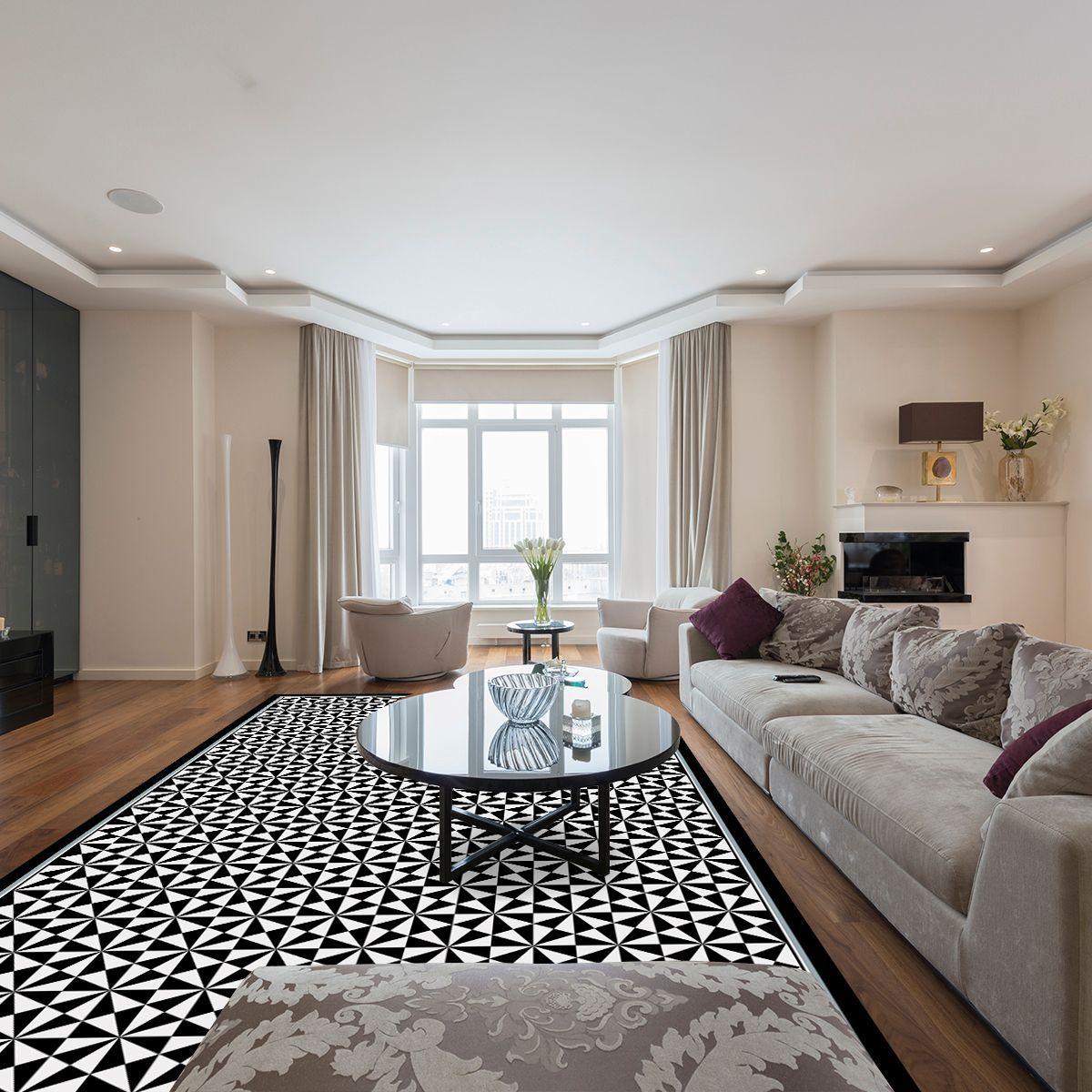 Alfombra Vinílica Living  Pirámide Black 50x70 cm-9