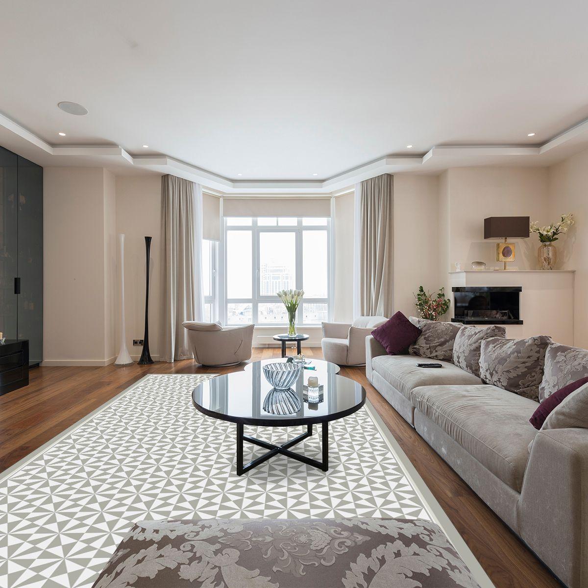 Alfombra Vinílica Living  Pirámide Grey Mist 70x140 cm-8