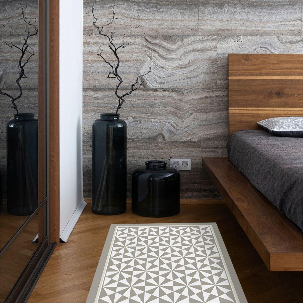 Alfombra Vinílica Living  Pirámide Grey Mist 70x140 cm-3
