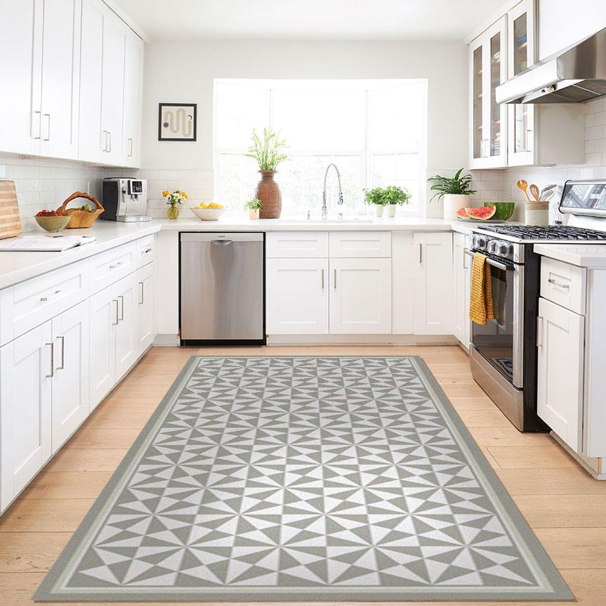 Alfombra Vinílica Living  Pirámide Grey Mist 70x140 cm-4