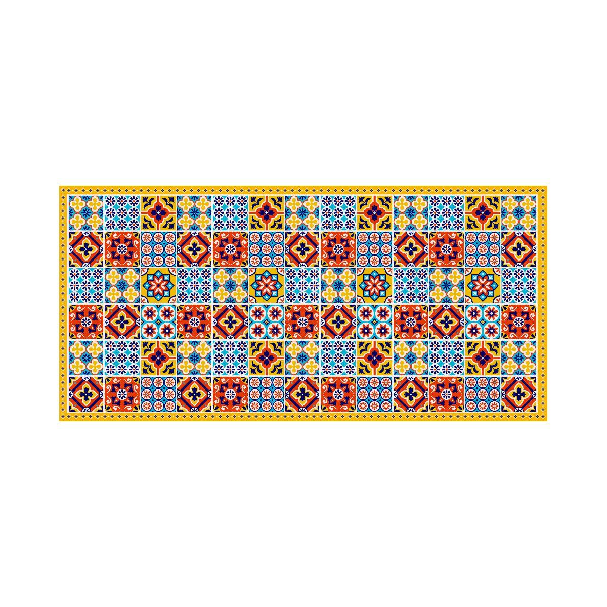 Alfombra Vinílica Cocina Baldosa Portuguesa 70x140cm-9