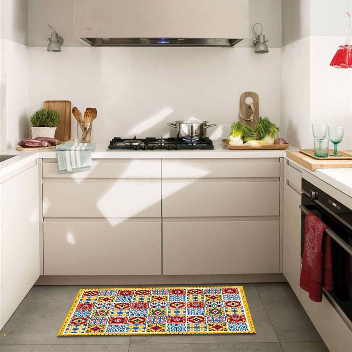 Alfombra Vinílica Cocina Baldosa Portuguesa 70x140cm-6