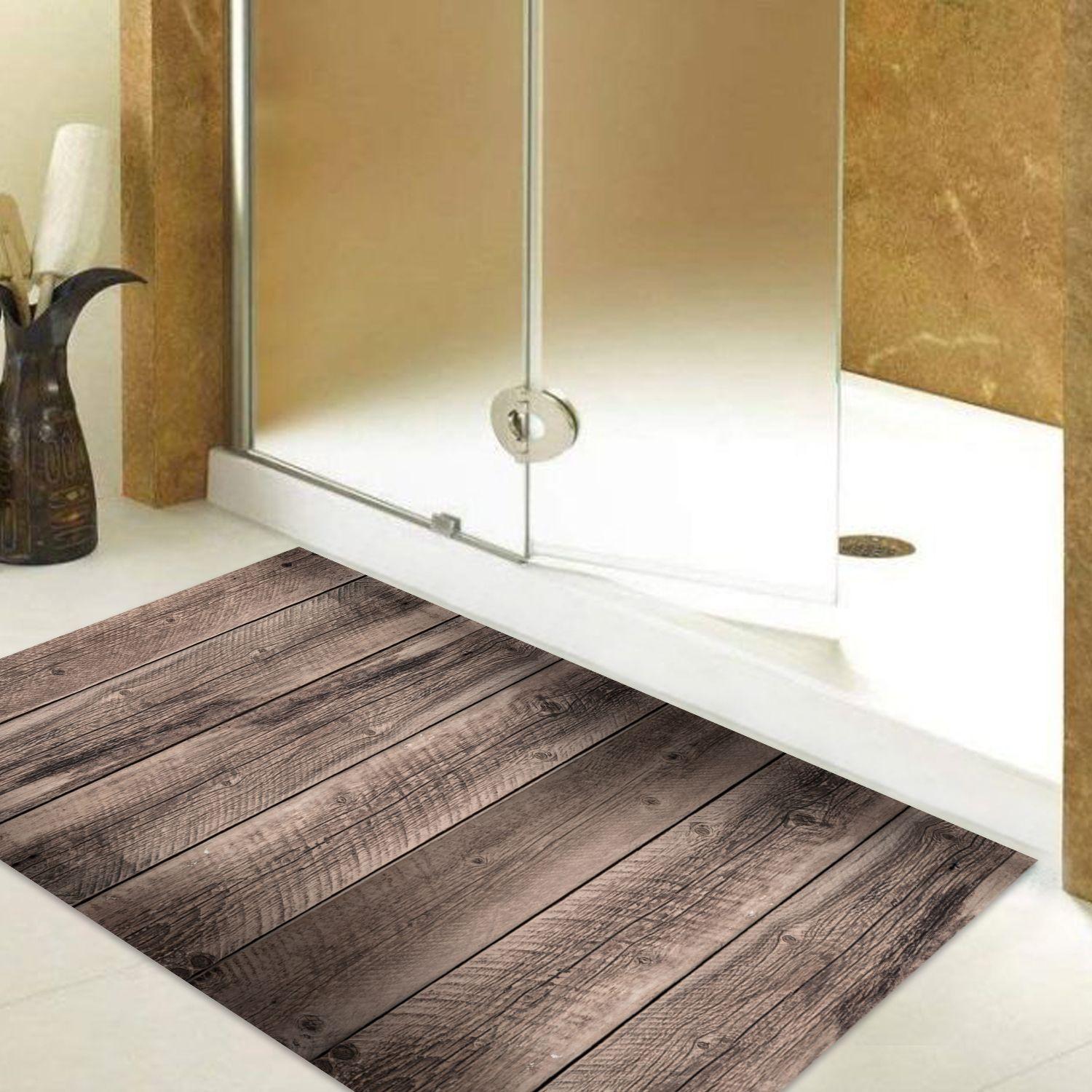 Alfombra Vinílica  Madera Rústica Red Grey 70x100 cm-2