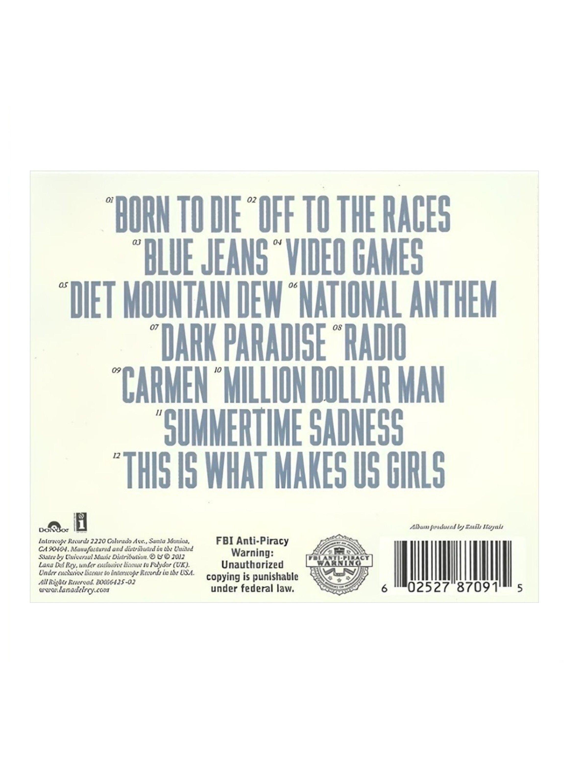 CD - Lana Del Rey - Born To Die-1