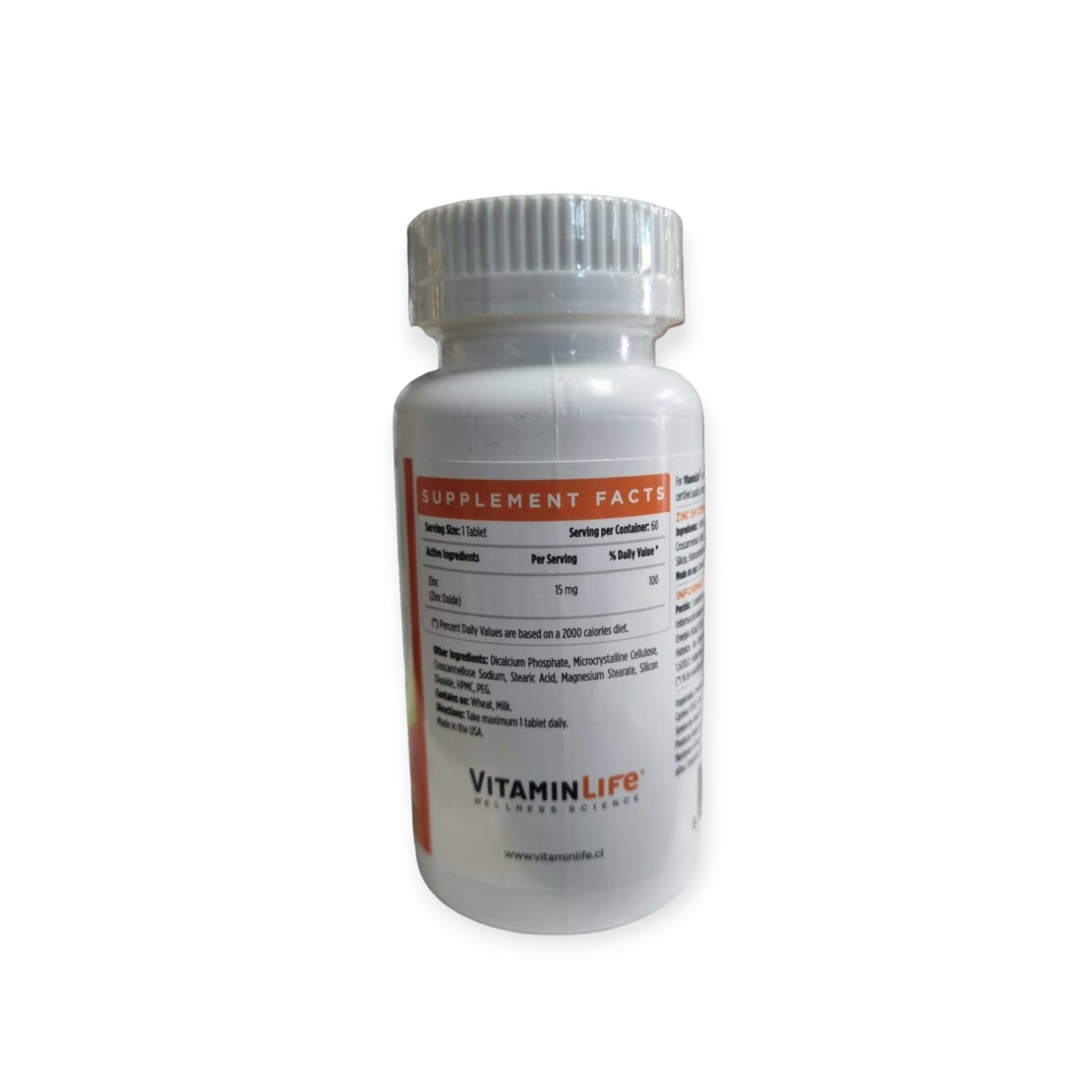 Zinc 60 Tabletas - VitaminLife-1