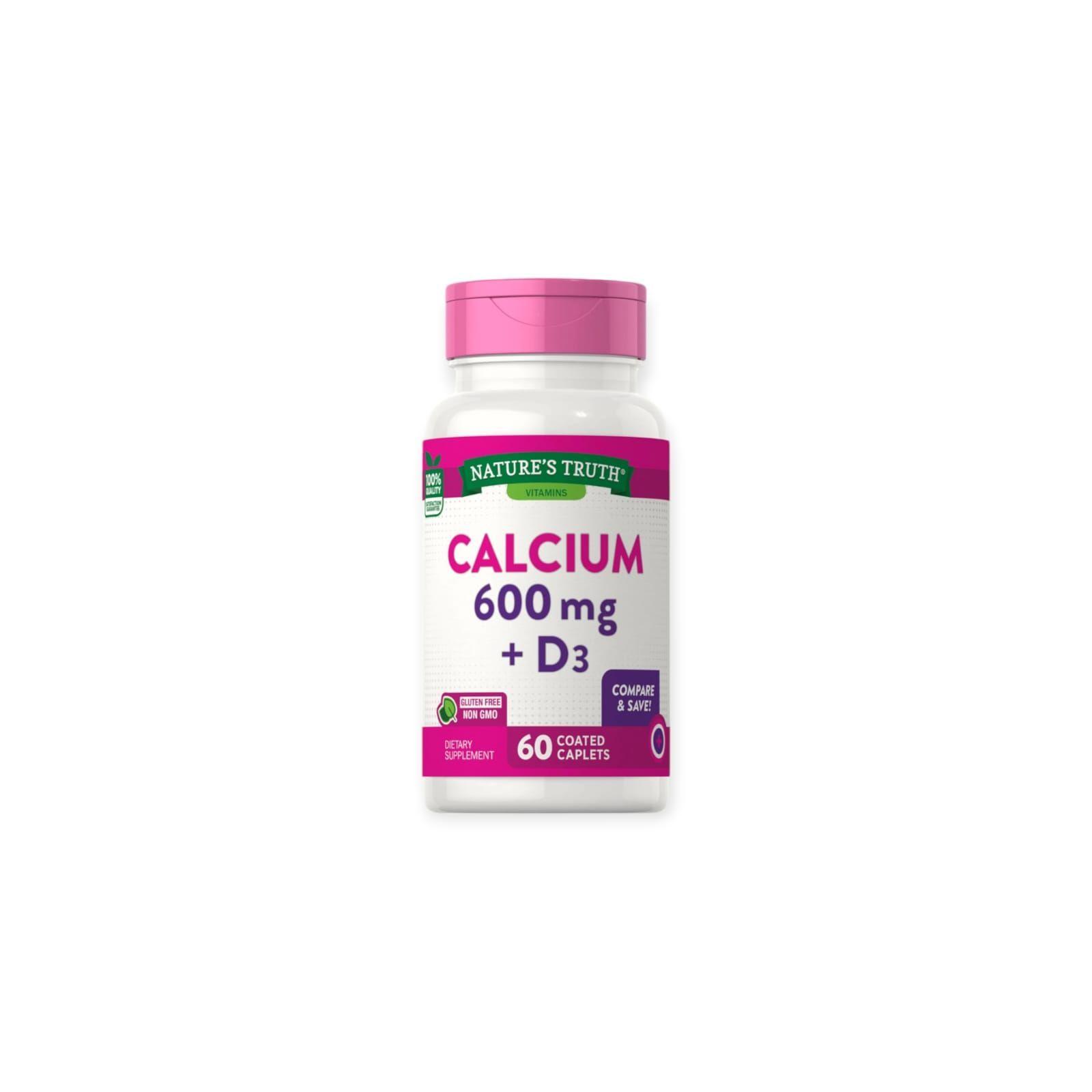 CALCIO 600 MG + VITAMINA D3 60 CAPSULAS - NATURE'S TRUTH-0