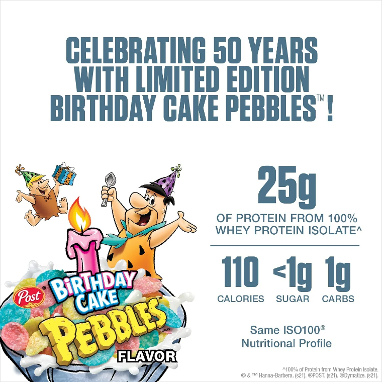 PACK ISO100 HYDRO BIRTHDAY C. PEBBLES 5LB + SHAKER-1