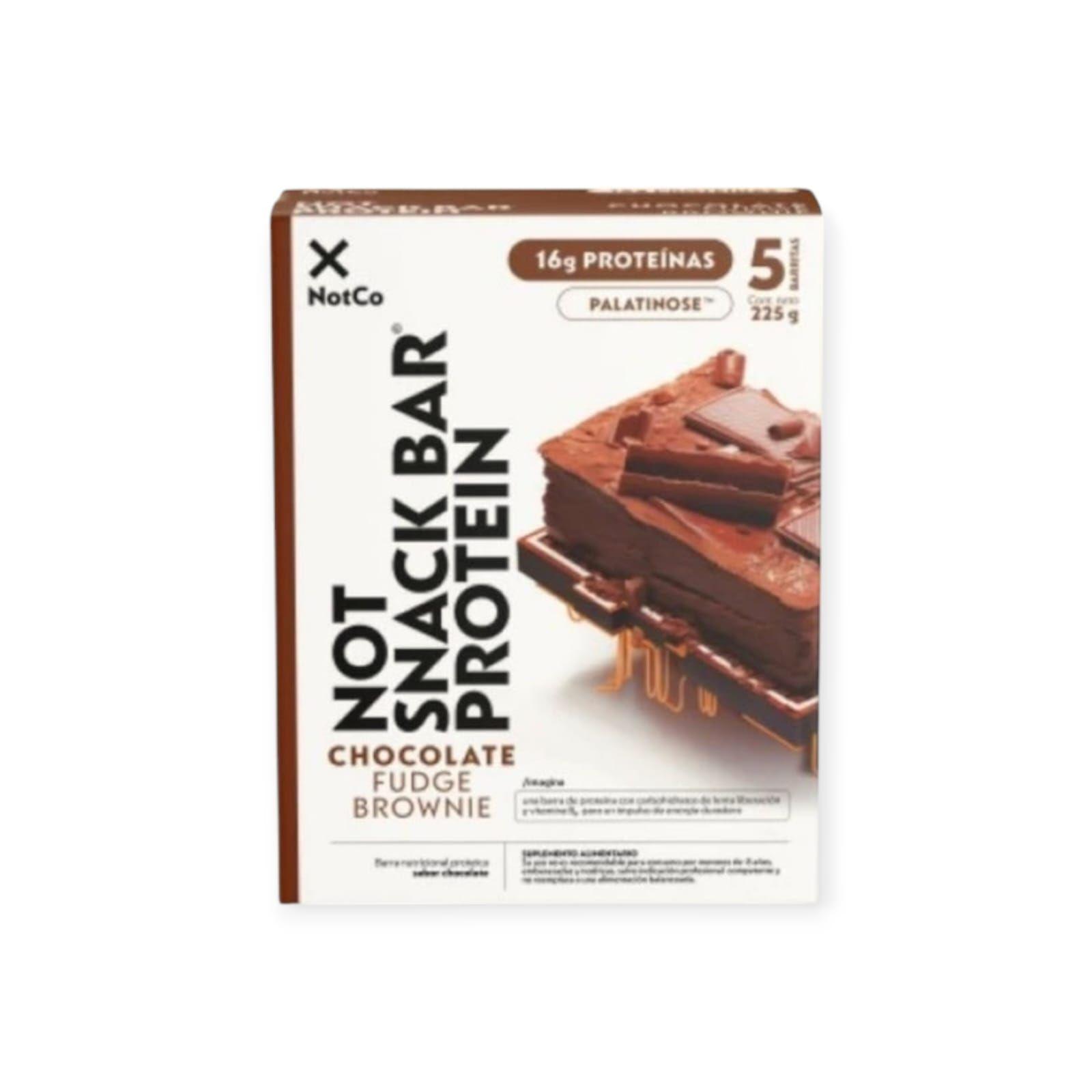 BARRAS DE PROTEINA NOTSNACK BAR CHOCOLATE FUDGE BROWNIE 45GR 5 UNIDADES- NOTCO-0