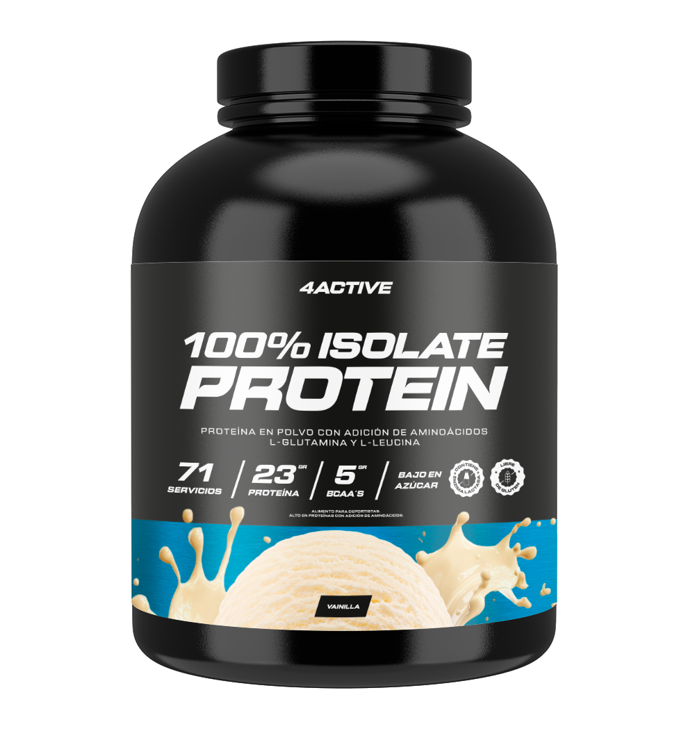 PROTEINA 100% ISOLATE 2000GR 71 SERVICIOS VAINILLA - 4ACTIVE-0