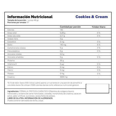 PROTEINA CARNITECH 100 BEEF HIDROLIZADA Y AISLADA 5LB COOKIES AND CREAM KIFFER-1