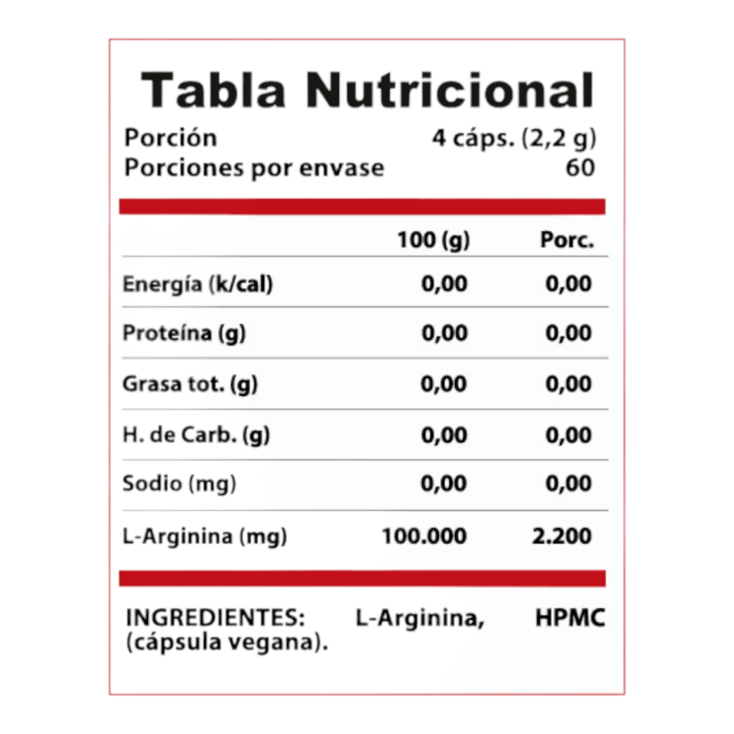 L-ARGININA THOR 240 CÁPSULAS 60 PORCIONES-1